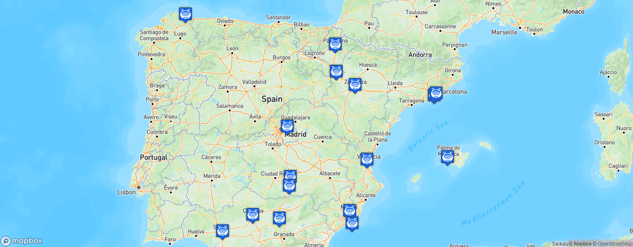 Static Map of LNFS Primera División - Saison 2021-2022