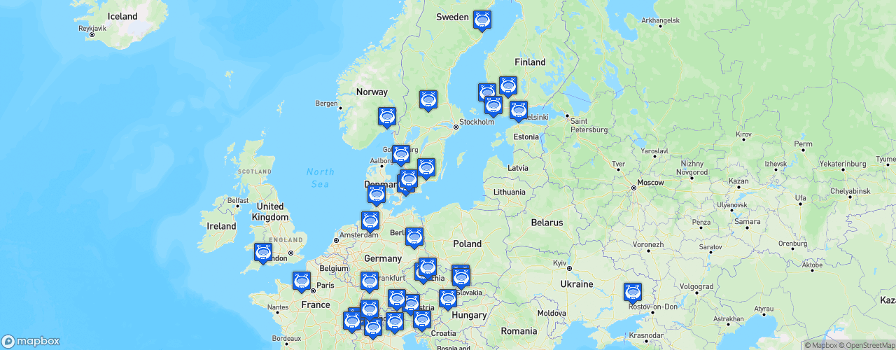 Static Map of Champions Hockey League - Saison 2021-2022