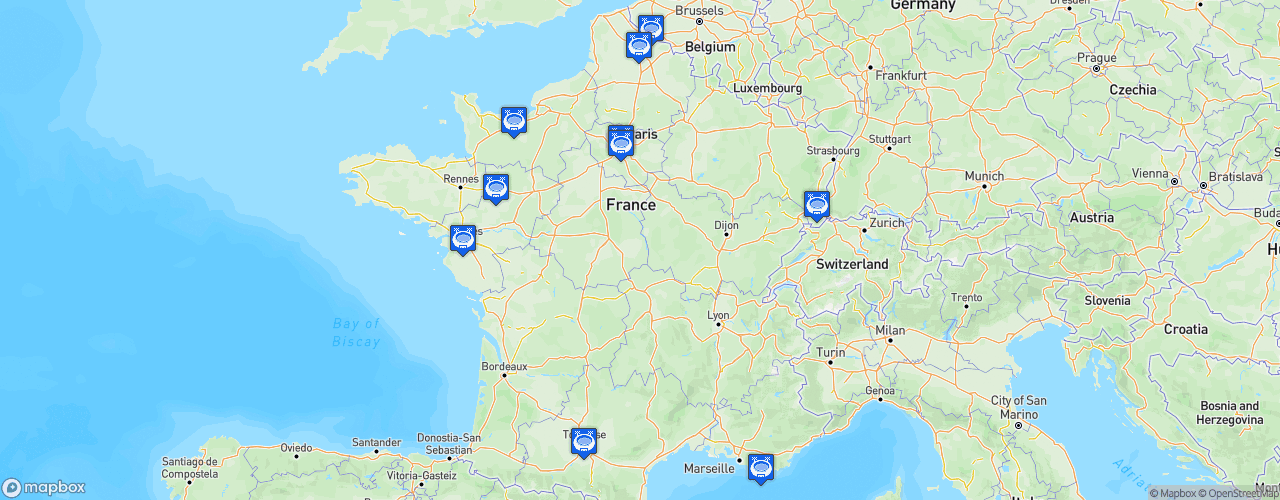 Static Map of FFF D1 Futsal - Saison 2021-2022