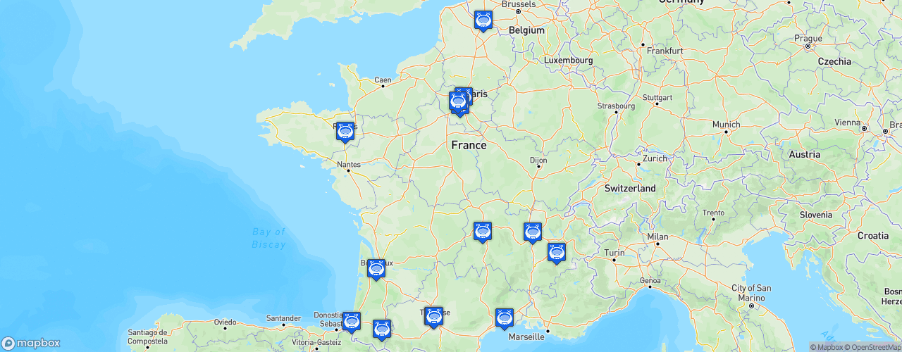 Static Map of Elite féminine - Saison 2021-2022