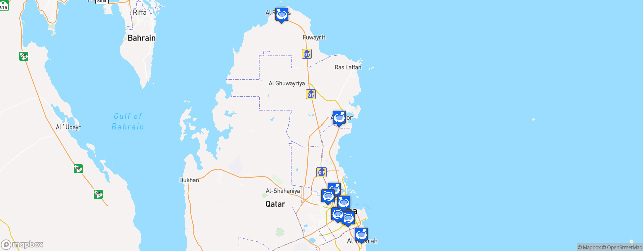 Static Map of Qatar Stars League - Saison 2021-2022 - QNB