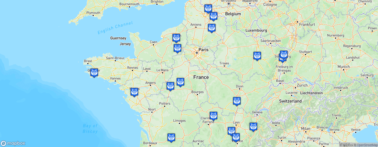 Static Map of LNB Pro B - Saison 2021-2022