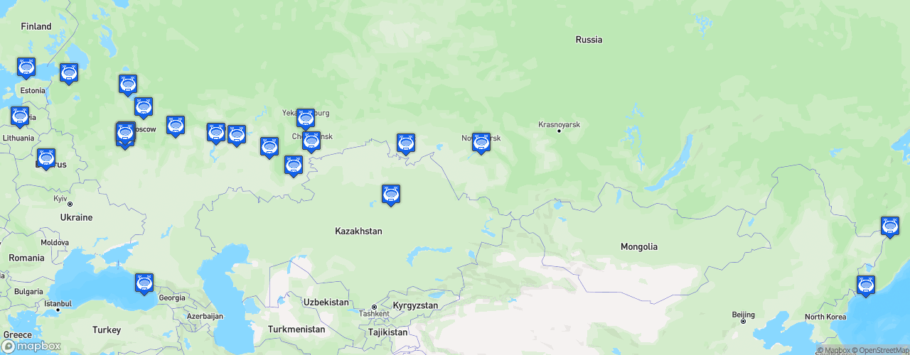 Static Map of Kontinental Hockey League - Saison 2021-2022