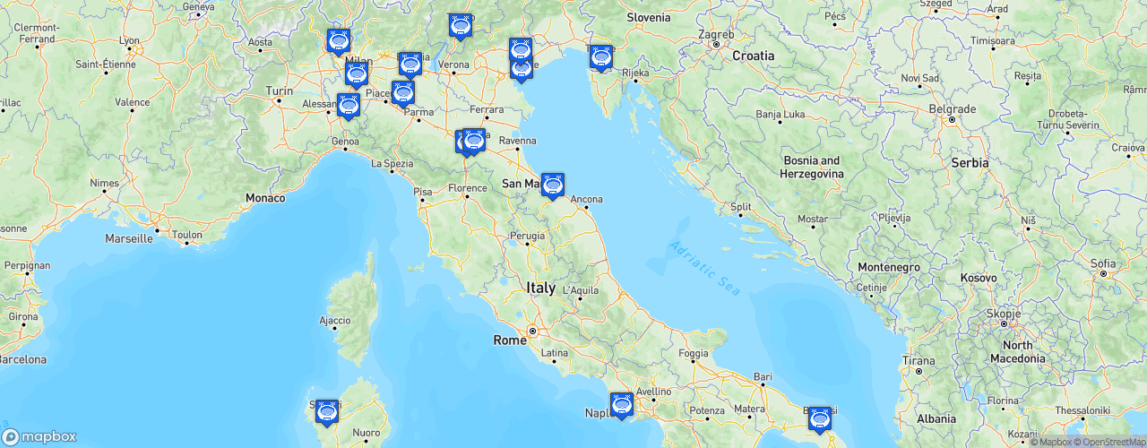 Static Map of Lega Basket Serie A - Saison 2021-2022