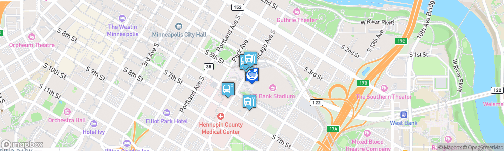 Static Map of U.S. Bank Stadium