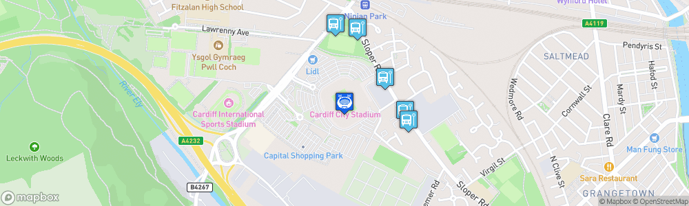 Static Map of Cardiff City Stadium