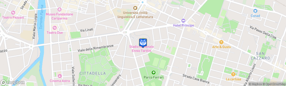 Static Map of Stadio Ennio Tardini