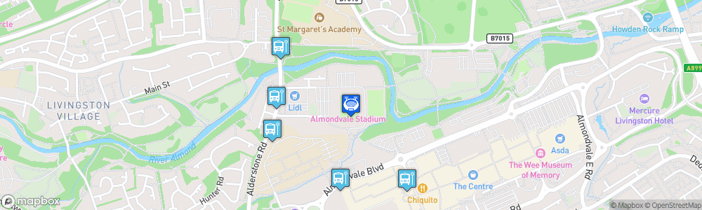 Static Map of Almondvale Stadium