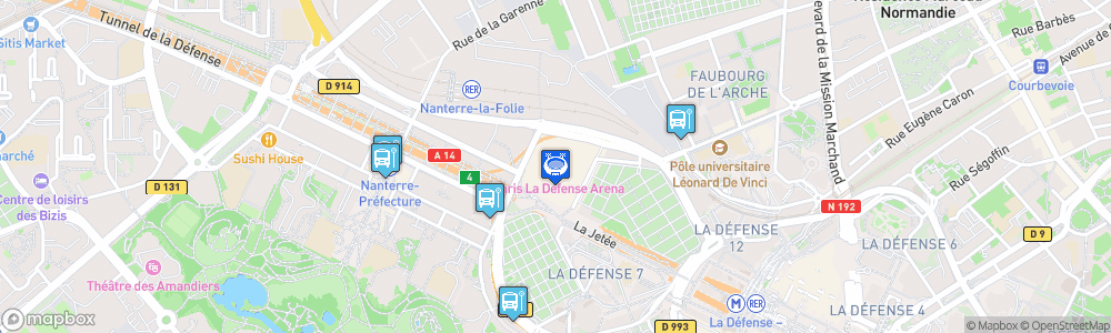 Static Map of Paris La Defense Arena