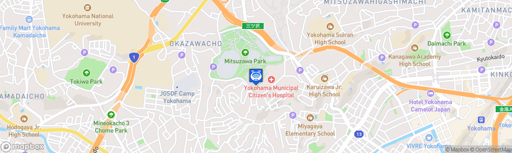 Static Map of NHK Spring Mitsuzawa Football Stadium