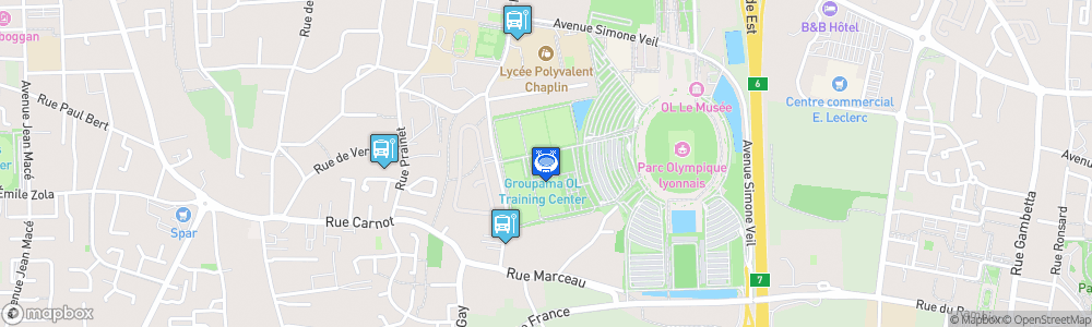 Static Map of Groupama OL Training Center