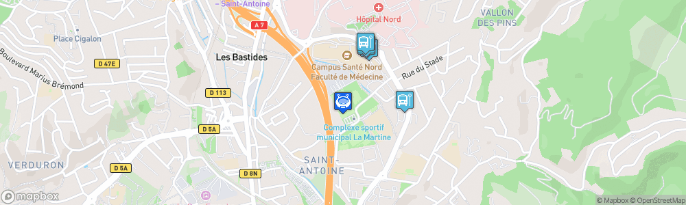 Static Map of Stade La Martine