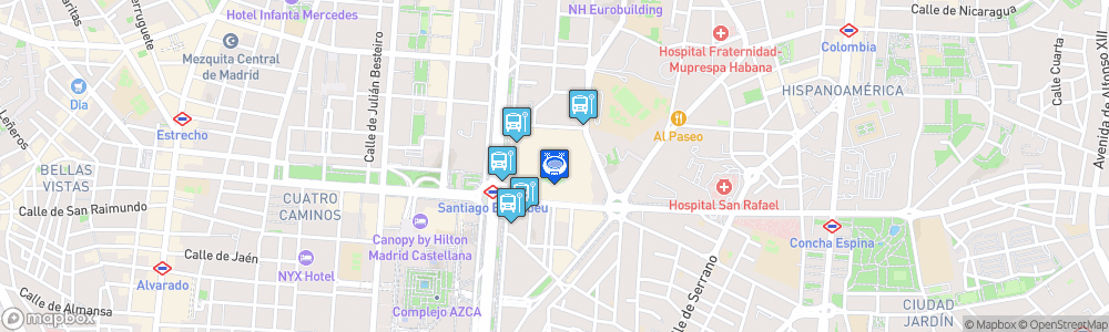 Static Map of Estadio Santiago Bernabéu