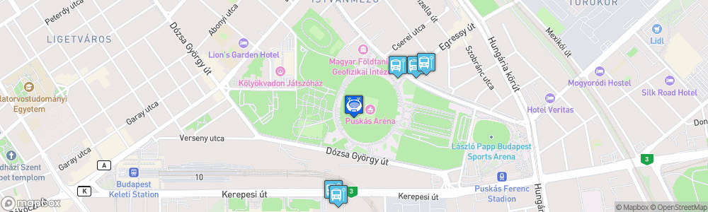 Static Map of Ferenc-Puskás Stadion