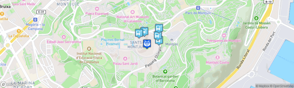 Static Map of Stade Olympique Lluís-Companys