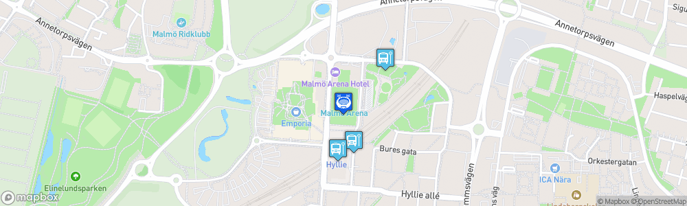 Static Map of Malmö Arena