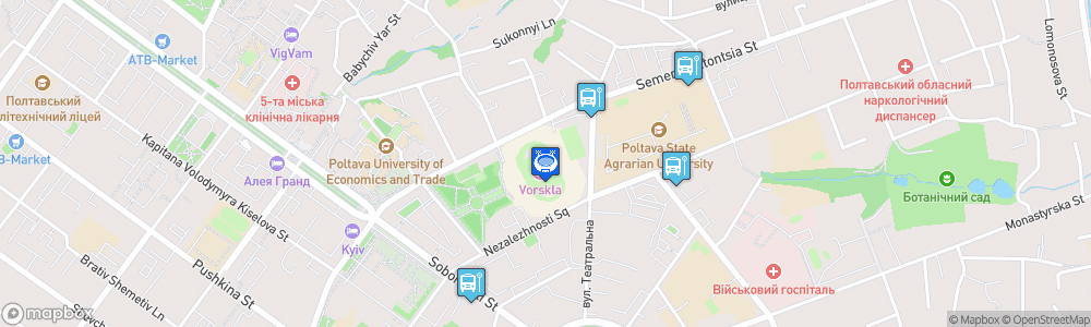 Static Map of Oleksiy Butovsky Vorskla Stadium