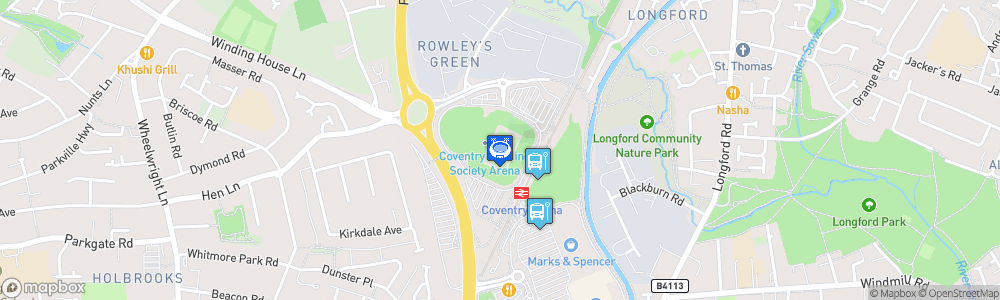 Static Map of Coventry Building Society Arena