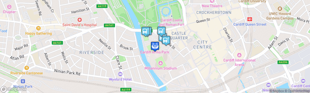 Static Map of Cardiff Arms Park