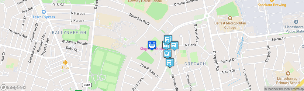 Static Map of Kingspan Stadium