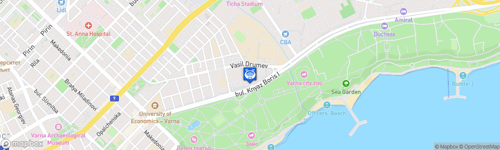 Static Map of Palais de la Culture et des Sports, Varna