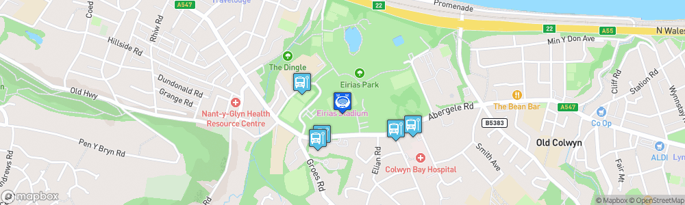 Static Map of Eirias Stadium