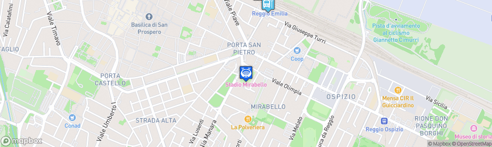 Static Map of Stadio comunale Mirabello