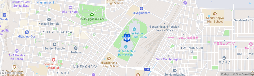 Static Map of Rakuten Seimei Park Miyagi