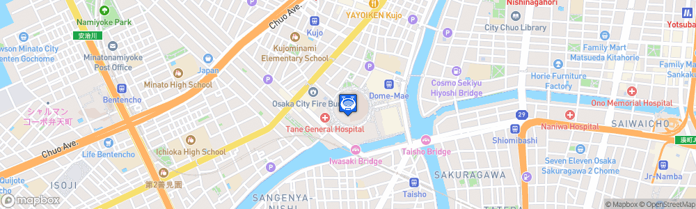 Static Map of Kyocera Dome Osaka
