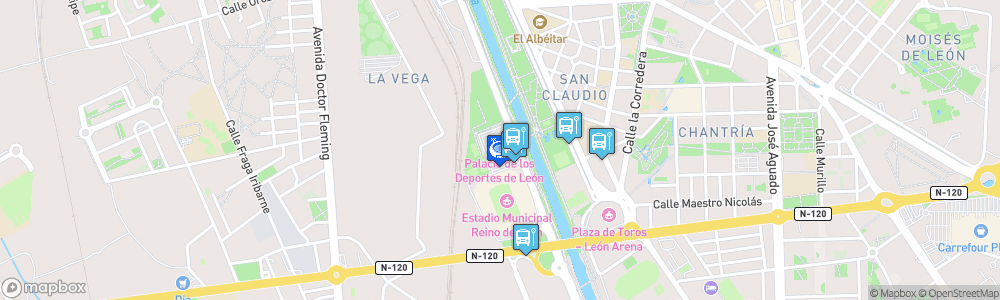 Static Map of Palacio de los Deportes de León