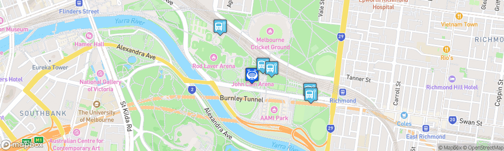 Static Map of John Cain Arena