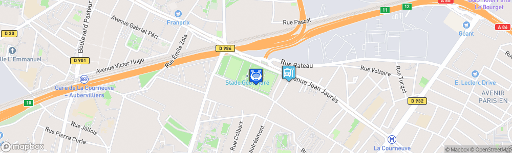 Static Map of Stade Géo André, La Courneuve