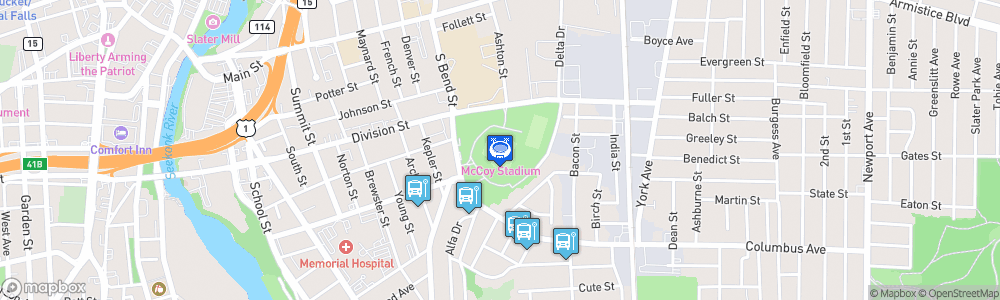 Static Map of McCoy Stadium