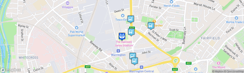 Static Map of Halliwell Jones Stadium