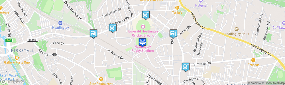 Static Map of Headingley Rugby Stadium