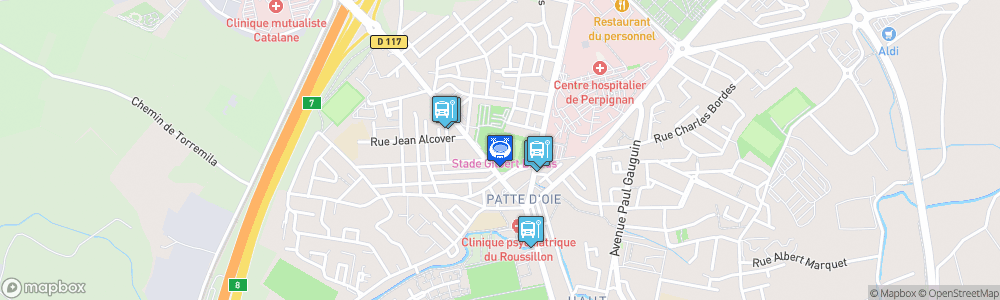 Static Map of Stade Gilbert-Brutus