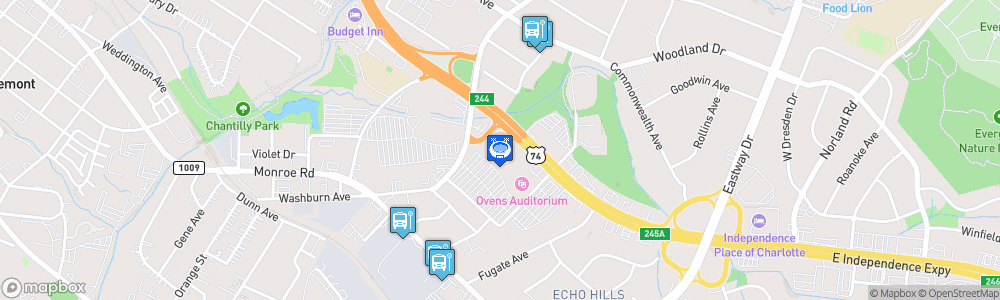 Static Map of Bojangles' Coliseum