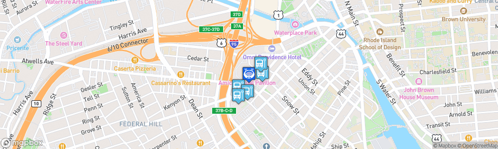 Static Map of Dunkin' Donuts Center