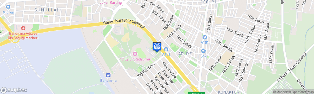Static Map of Banvit Kara Ali Acar Spor Salonu