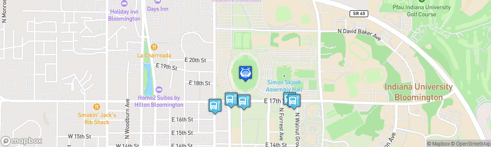 Static Map of Memorial Stadium, Indiana