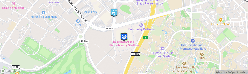 Static Map of Decathlon Arena Stade Pierre-Mauroy