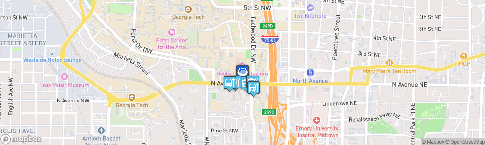 Static Map of Bobby Dodd Stadium