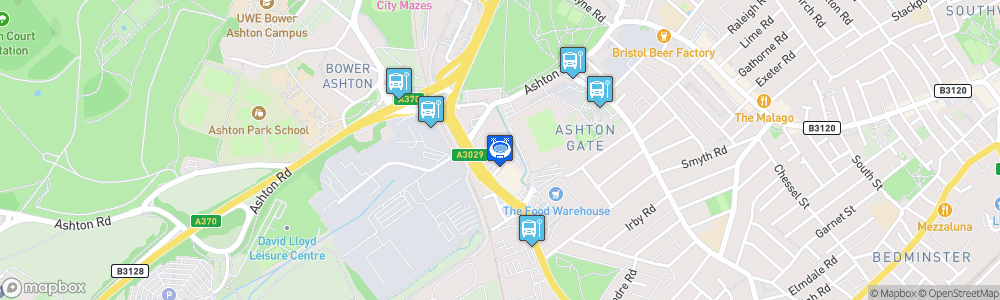 Static Map of Ashton Gate Sports & Convention Centre