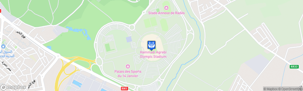 Static Map of Stade olympique de Radès