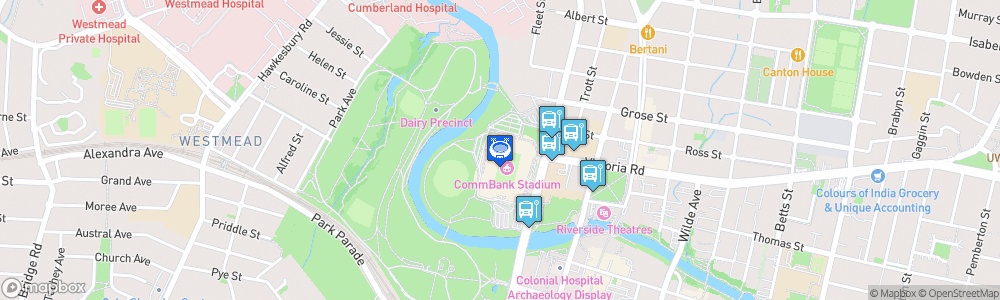 Static Map of CommBank Stadium