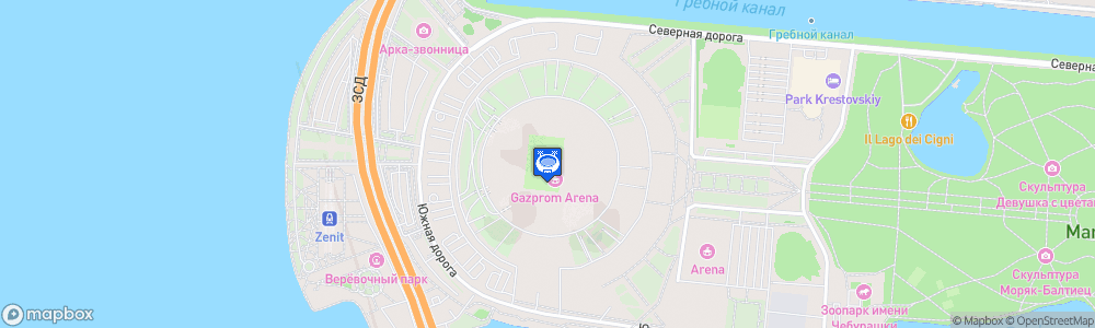 Static Map of Gazprom Arena