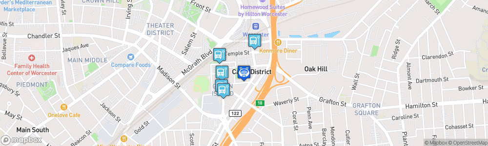 Static Map of Fidelity Bank Worcester Ice Center