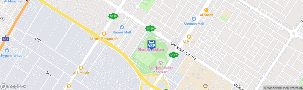 Static Map of Sharjah Football Stadium