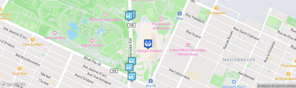 Static Map of Stade Olympique de Montréal