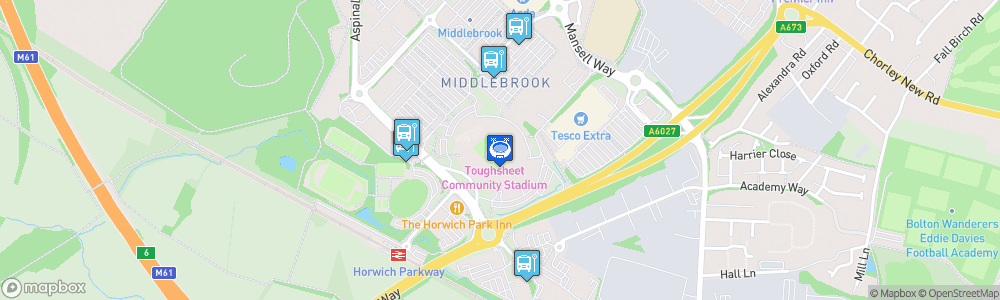 Static Map of University of Bolton Stadium